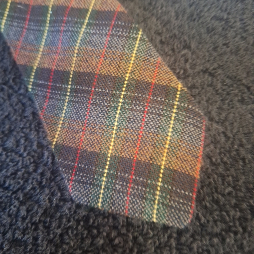 Vintage Sears Traditional Collection Multicolor 100% Wool Tartan Plaid Tie